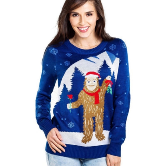 Tipsy Elves Romantic Sasquatch Ugly Christmas Sweater XS - Picture 3 of 9